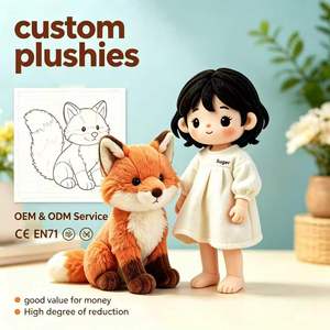 Muñeco de Peluche Personalizado al por Mayor, Realista, de Zorro Naranja, Juguete de Peluche Suave, Peluche de Animal del Bosque OEM - Product Image 1