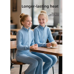Vêtements <span class=keywords><strong>de</strong></span> danse chauds pour filles, <span class=keywords><strong>tenue</strong></span> <span class=keywords><strong>de</strong></span> yoga douce en 2 pièces, haut à manches longues ajusté et pantalon évasé pour le ballet, la <span class=keywords><strong>gym</strong></span> et les tenues décontractées - Product Image 3