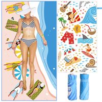 Serviette de plage en microfibre imprimée tendance, séchage rapide, sans sable, douce, grande taille, pour femmes et hommes, vacances d'été à la plage