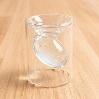 Tasse à thé en verre à double paroi en borosilicate fait à la main en forme de rugby whisky liqueur vodka balle de golf verre à bière football américain