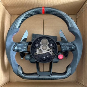 Volante LED de Fibra de Carbono para Audi R8 B8 B9 RS A3 8V A4 A5 <span class=keywords><strong>A6</strong></span> C6 C7 A7 A8 S3 RS3 S4 RS4 S5 RS5 S6 RS6 TT TTRS R8 Q3 Q5 Q7 - Product Image 1
