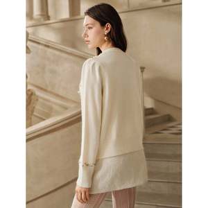 Pearl Button Embellished <b>Cardigan</b> <b>Beige</b> Women's Knitwear - Product Image 3