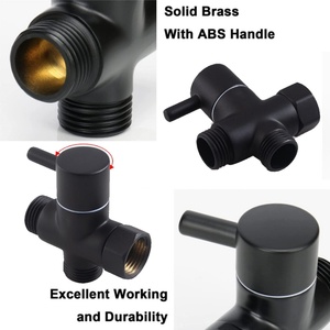 Adaptador de brazo de ducha de latón G1/2" negro, válvula desviadora para grifo de baño y cocina, accesorios adaptadores - Product Image 4