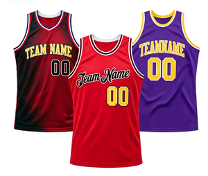 Maillot de basket vintage personnalisé en gros, séchage rapide, respirant, réversible, en maille, impression numérique, kit d'uniforme d'équipe personnalisé, débardeur - Product Image 1
