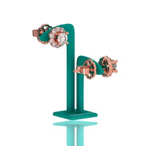 ต่างหูเพชรแท้ OEM/ODM เครื่องประดับชั้นดี ต่างหูเพชรทรงกลมแบบ Halo ขนาด 45 มม. หรูหรา คลาสสิก - Product Image 3