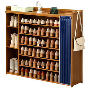 Meuble d'entrée en bambou pour chaussures, design moderne, haut, vertical, entrée intégrée, couloir, ultra étroit - Product Image 5