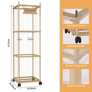 منظم لعبة قطيفة ، حديقة حيوان محشوة بصدر كبير من الخشب ، حيوان محشو كبير جدًا من الخشب - Product Image 3