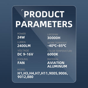 Phare de voiture LED SFIDA <span class=keywords><strong>V12</strong></span> 24W 6000K, garantie de 2 ans et boîte d'emballage personnalisée, ampoule de phare durable pour une longue durée de vie - Product Image 5