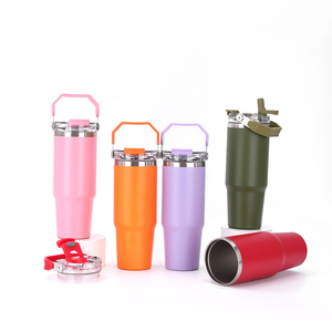 Customize 30oz <b>Double</b> <b>Wall</b> Stainless Steel Insulated Eco-Friendly Gift Cup Coffee Tumbler Handle Lid Straw for Camping Car - Product Image 6