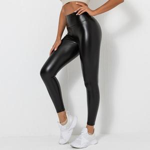 Nouveauté 2022 : Pantalon en cuir PU noir sexy, brillant, <span class=keywords><strong>grande</strong></span> <span class=keywords><strong>taille</strong></span>, pour femme, style <span class=keywords><strong>legging</strong></span>, à porter en extérieur - Product Image 2
