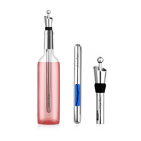 Superbe Cadeau : Refroidisseur de Bouteille de Vin Réutilisable, Bâtonnet Refroidisseur de Vin avec Coffret Cadeau en Papier Rouge Simple pour Vin Blanc