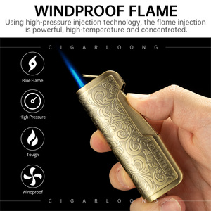 CIGARLOONG Nuevo Set <span class=keywords><strong>de</strong></span> Regalo <span class=keywords><strong>de</strong></span> Accesorios para Cigarros 3 en 1, Estilo Vintage, Cenicero, Cortador y Encendedor, Accesorios Portátiles para Fumar - Product Image 4