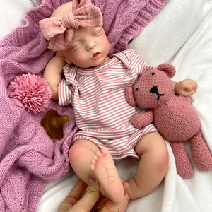 Muñeca Reborn de Silicona de 45 cm Personalizable, con Ojos Cerrados y Extremidades Móviles, Accesorio para Películas, Muñeca Recién Nacida para Artistas - Product Image 2