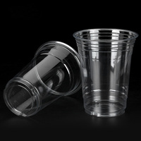 Gobelet en plastique transparent personnalisé avec impression, 12, 14, 16, 18, 20, 24 oz, jetable, autocollant DIY, pour boissons froides, café, jus de fruits, bubble tea
