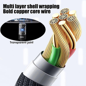 Câble de charge rapide USB3.0 Type C Super QC3.0 240W 6A / 5A, tressé en nylon, <span class=keywords><strong>avec</strong></span> transfert de données LED pour téléphone portable - Product Image 3