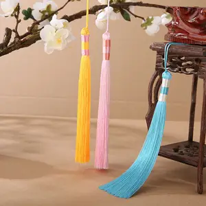 Fashion 26cm Long Rayon Polyester Tassels Fringe Three Knots Winding Tassel for Cloth Curtain Bag DIY Jewelry Making Accessories