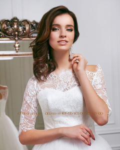 Vestidos <span class=keywords><strong>De</strong></span> novia cortos hasta la rodilla, Vestido <span class=keywords><strong>De</strong></span> verano <span class=keywords><strong>De</strong></span> novia corto <span class=keywords><strong>De</strong></span> media manga <span class=keywords><strong>De</strong></span> encaje <span class=keywords><strong>De</strong></span> tul, Vestido blanco pequeño - Product Image 3