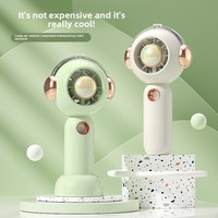 Ventilateur portable sans pales à brume froide, moteur sans balais, figurine mignonne, pulvérisation verticale, rechargeable par USB, humidificateur, avec logo