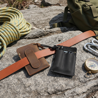 Funda de Cuero Genuino para Linterna de Camping, Portátil, para Hombre, Funda de Cuero Vacuno, Organizador de Bolsillo EDC, Funda para Navaja