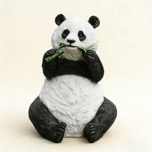 Ensemble de figurines de panda ludiques en fibre de verre durable et résistant aux intempéries pour l'extérieur, idéal pour les espaces familiaux et l'art de la table en plein air. - Product Image 4