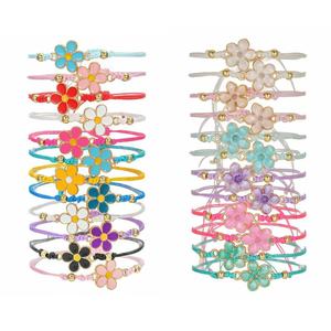 <b>Sweet</b> Braided <b>Flower</b> Bracelet Set Colorful Zinc Alloy Jewelry Gift For Women Girls Summer Fashion Accessory - Product Image 1