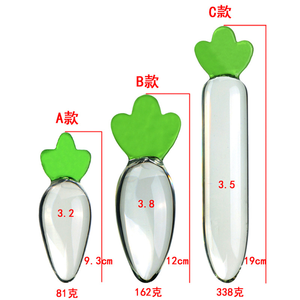 Plug Anale in Vetro Cristallo Liscio a Forma di Ravanella, per Allenamento Anale, Stimolazione del Punto G, Dildo per Masturbazione, Trainer per Apertura Anale, Impermeabile - Product Image 2