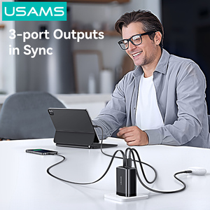 USAMS CC296 Portable Eu Plug <span class=keywords><strong>30W</strong></span> Multi Type c Cordon Rétractable Téléphone Mur Voyage Chargeur <span class=keywords><strong>Adaptateur</strong></span> pour <span class=keywords><strong>apple</strong></span> iphone 16 15 Pro Max - Product Image 5