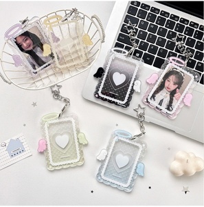 Porte-cartes <span class=keywords><strong>en</strong></span> acrylique couleur crème avec ailes <span class=keywords><strong>d</strong></span>'ange, nouveau design - Protège-photos de 3 pouces pour photocards K-Pop et photos instantanées - Product Image 5