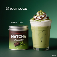 Marque privée OEM Organique USDA UE Poudre de matcha de thé vert de qualité cérémonielle Boîte en conserve 30g 3A-6A Matcha au chocolat aromatisé
