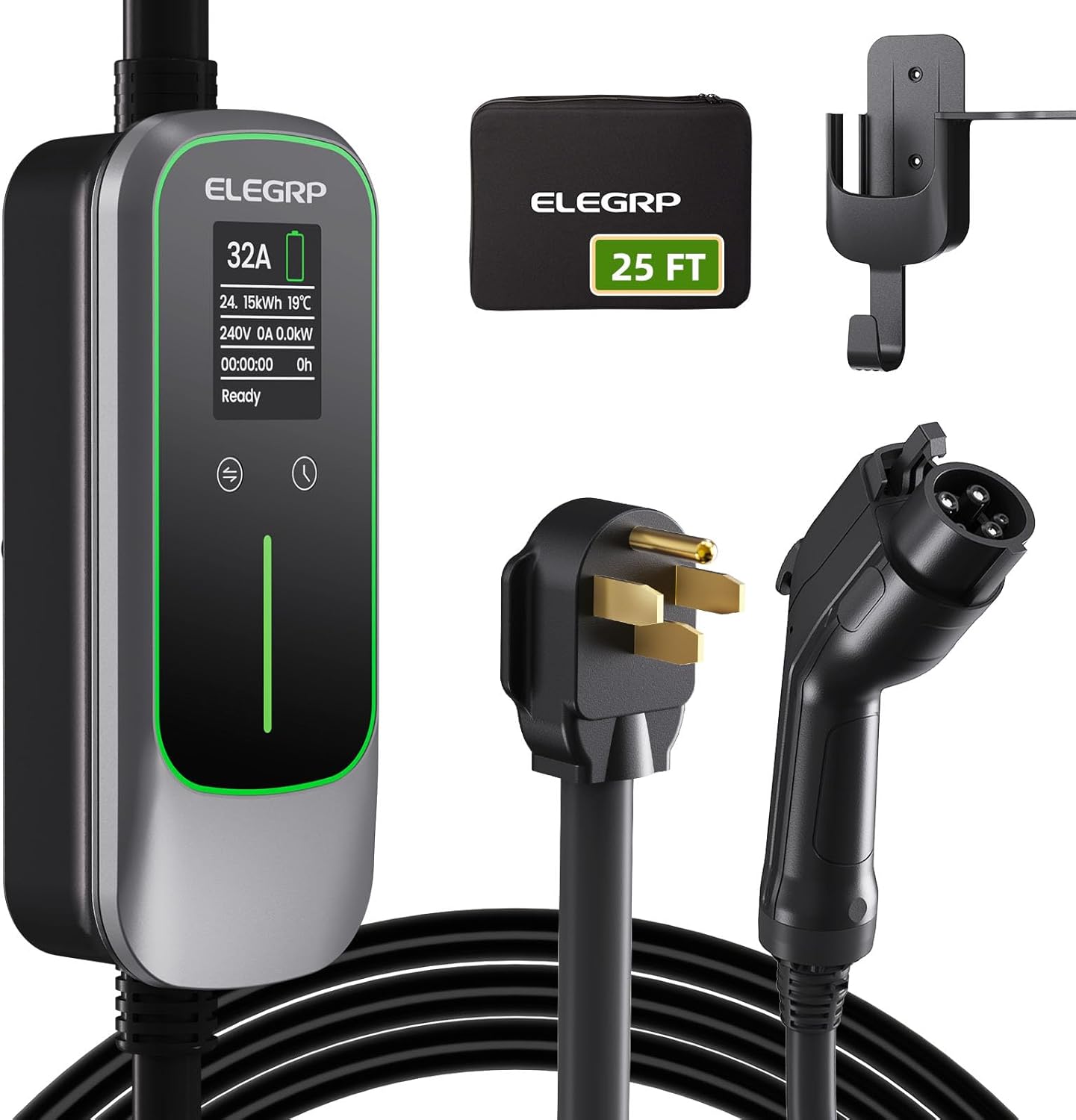 Aazon.co: WenStor 48A 20ft J1772 EV Extension Cable, Level 2 EV Charger Extension Cord, Heavy
