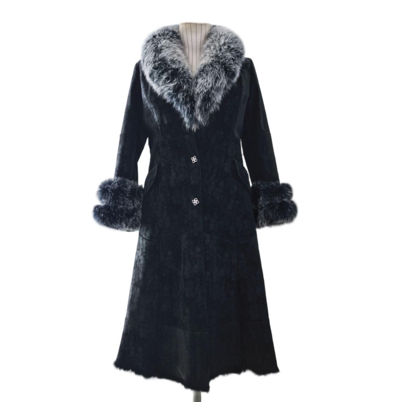 Cappotto Reversibile in Pelliccia di Coniglio Nero