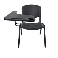 Chaise de formation empilable avec grande tablette d'écriture, structure en acier en forme de cœur, chaise de conférence en plastique PP