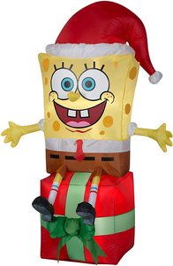 Decorazione Natalizia Gonfiabile Personalizzata da 5 Pollici per Esterni Babbo Natale Seduto <span class=keywords><strong>SpongeBob</strong></span> - Product Image 4