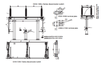 Sectionneur isolant à fusible GW4-145 Type 145kV 72,5kV 3 pôles à double mise à la terre, montage extérieur, 3150A/4000A 50/60Hz
