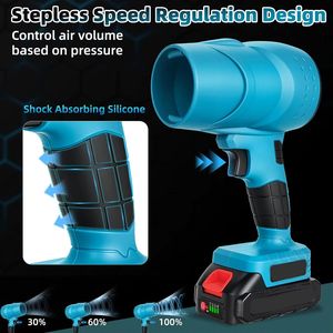 Souffleur à feuilles sans fil 20V - 150 MPH 400 CFM, moteur à balais, 2 vitesses réglables, batterie <span class=keywords><strong>3</strong></span>.0Ah, acier inoxydable pour maison, jardin, pelouse - Product Image 4