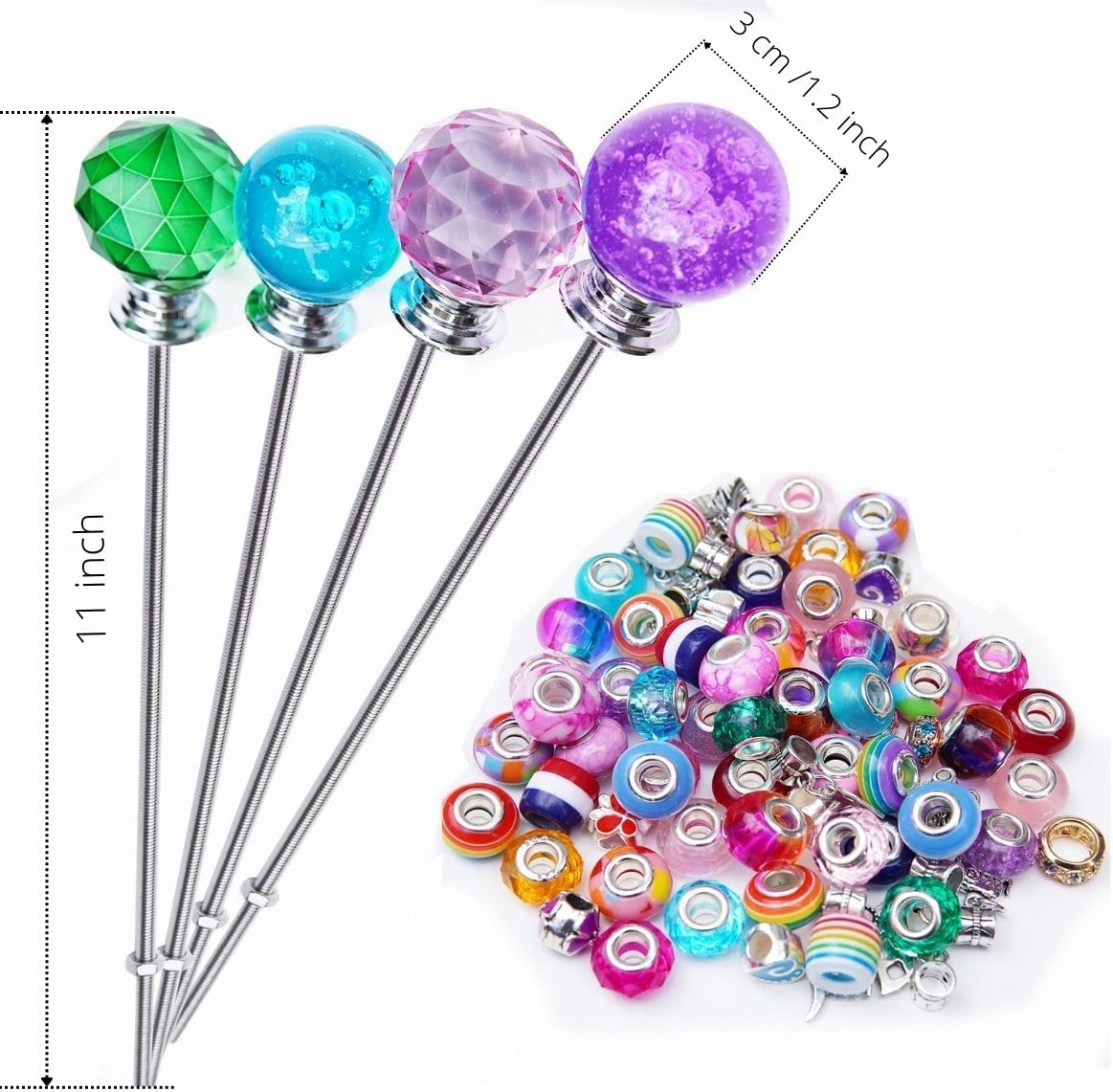 Бусины для сада, аксессуары для поделок, Хрустальная пробка, круглые стеклянные бусины 3,5 мм, пустые бусины-стержни для рукоделия, бусины для сада