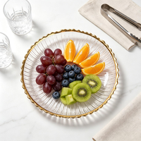 Assiette irrégulière créative de style chinois moderne, écologique, à bord doré, réutilisable, pour fruits, desserts, dîner, mariage, usage domestique