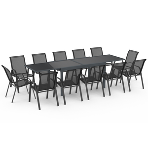 Set <span class=keywords><strong>da</strong></span> Pranzo <span class=keywords><strong>da</strong></span> Giardino Durevole <span class=keywords><strong>da</strong></span> <span class=keywords><strong>Esterno</strong></span> con Tavolo Allungabile <span class=keywords><strong>in</strong></span> Alluminio e Piano <span class=keywords><strong>in</strong></span> <span class=keywords><strong>Legno</strong></span> Sintetico - Product Image 5