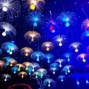 Lámpara Colgante de Fibra Óptica con Forma de Medusa, Colorida, con Clasificación IP65, Luz LED Decorativa para Fiestas Navideñas, Decoración Interior y Exterior - Product Image 1