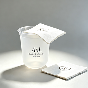 Gobelet carré en plastique rigide transparent jetable à fond rond, personnalisable avec logo, pour thé au lait Boba, 16oz 20oz 32oz, avec couvercles et serviettes, vente en gros - Product Image 1