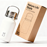 Boîte d'emballage auto-élevante en kraft gaufré personnalisée en usine avec fermeture magnétique pour tasse sous vide, mug de voyage, boîte cadeau, tasse isotherme