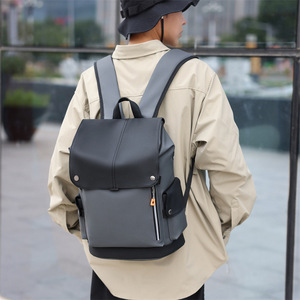 Mochila de gran capacidad para hombre con compartimento para portátil, 20-35L, costuras en contraste de color sólido, verano 2024 - Product Image 4