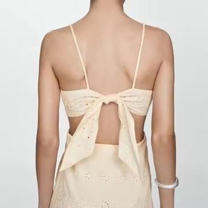 Vestido Mini de Lino Personalizado OEM para Verano, Casual, Cuello Cuadrado, Sin Mangas, Ajustado, Transpirable y Lavable para Mujer - Product Image 4