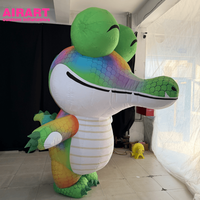 Costume de mascotte de crocodile gonflable pour accessoires de scène, costumes d'animaux gonflables personnalisés pour adultes