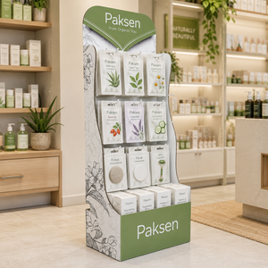 Corrugated Cardboard <b>Hook</b> and <b>Shelf</b> Display Stand for Cosmetics Personal Care Retail POS Merchandising - Product Image 3