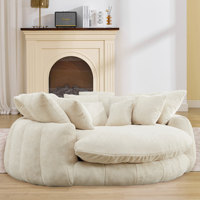 Canapé rond compressé en chenille, grand fauteuil douillet, canapé lounge confortable, emballé sous vide, livraison rapide, stock Canada
