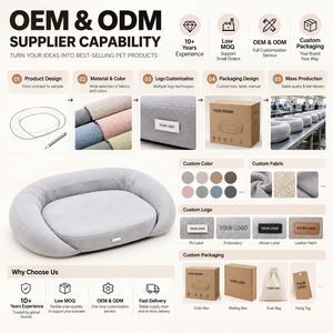 Lit orthopédique personnalisé pour chien et chat, entrée ouverte, mousse à mémoire de forme, résistant aux morsures, amovible, lavable, antidérapant, mobilier pour animaux de compagnie, OEM - Product Image 4