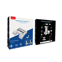 Base de refroidissement multifonctionnelle pour PS5 Gamepad Ventilateur de refroidissement avec support de disque pour PS5 Slim Console Dual Charge Dock pour PS5 Control