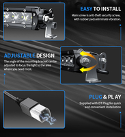 Barre lumineuse LED marine CE à une seule rangée, pièces et accessoires tout-terrain 4x4