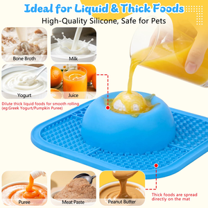 Ciotola interattiva per cani con palla rotante per l'alimentazione lenta, ciotola per leccare, tappetino per leccare, giocattolo per snack liquidi e densi - Product Image 3